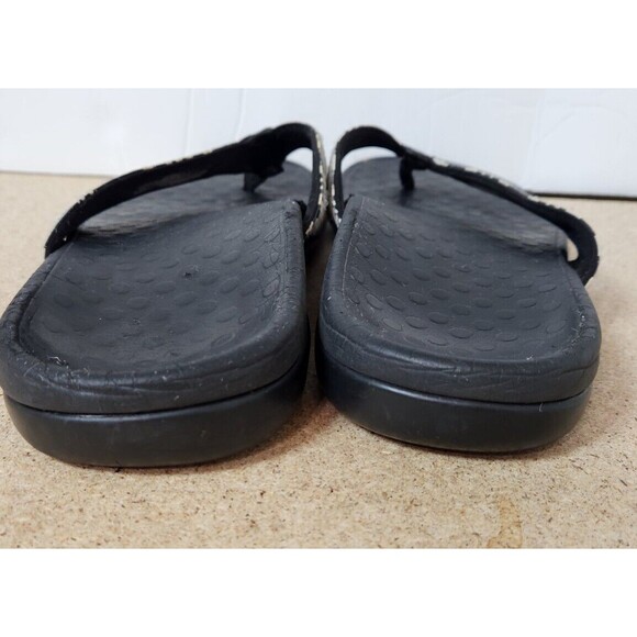 Vionic Tide II Womens‎ Black-White Toe Post Stylish Flip Flop Flats Zebra - Picture 3 of 14